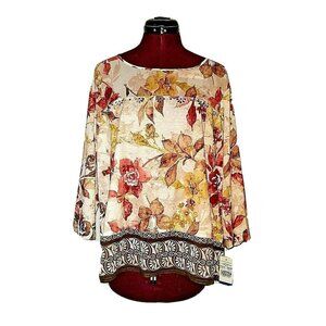 Alfred Dunner Top Multicolor Women Side Split Size Petite XL Embellished